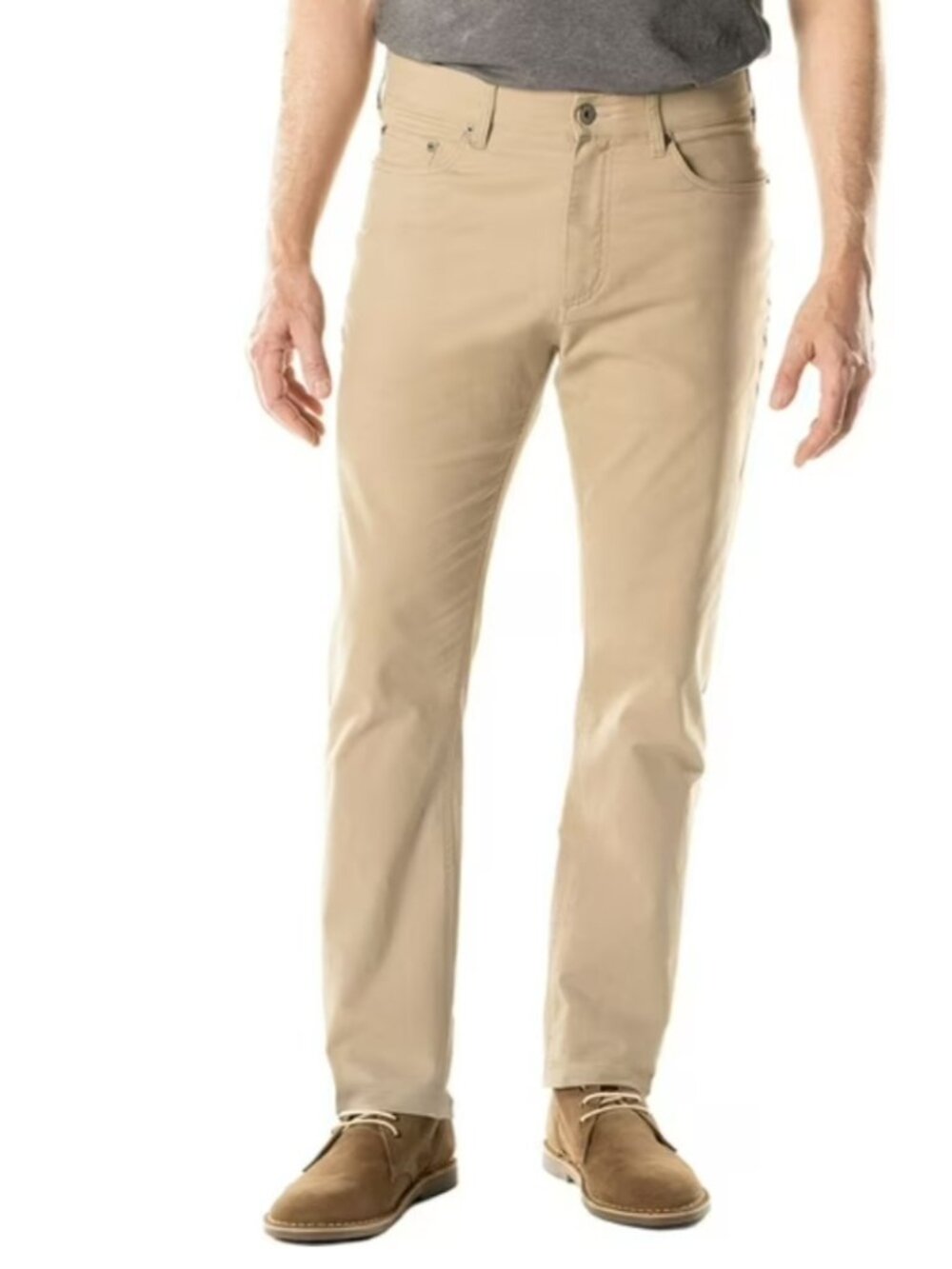 Member's Mark Men's Mason Straight Fit Flex Waistband 5 Pocket Pant Khaki 36x30
